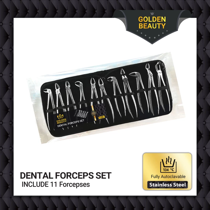 ست فورسپس دندانپزشکی گلدن بیوتی مدل X11 بسته 11 عددی