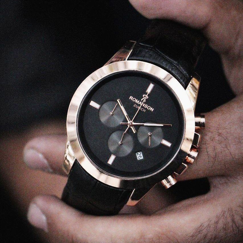 ساعت مچی عقربه‌ای مردانه رومانسون مدل سه موتور فعال کرنوگراف بند فیکس کد 105