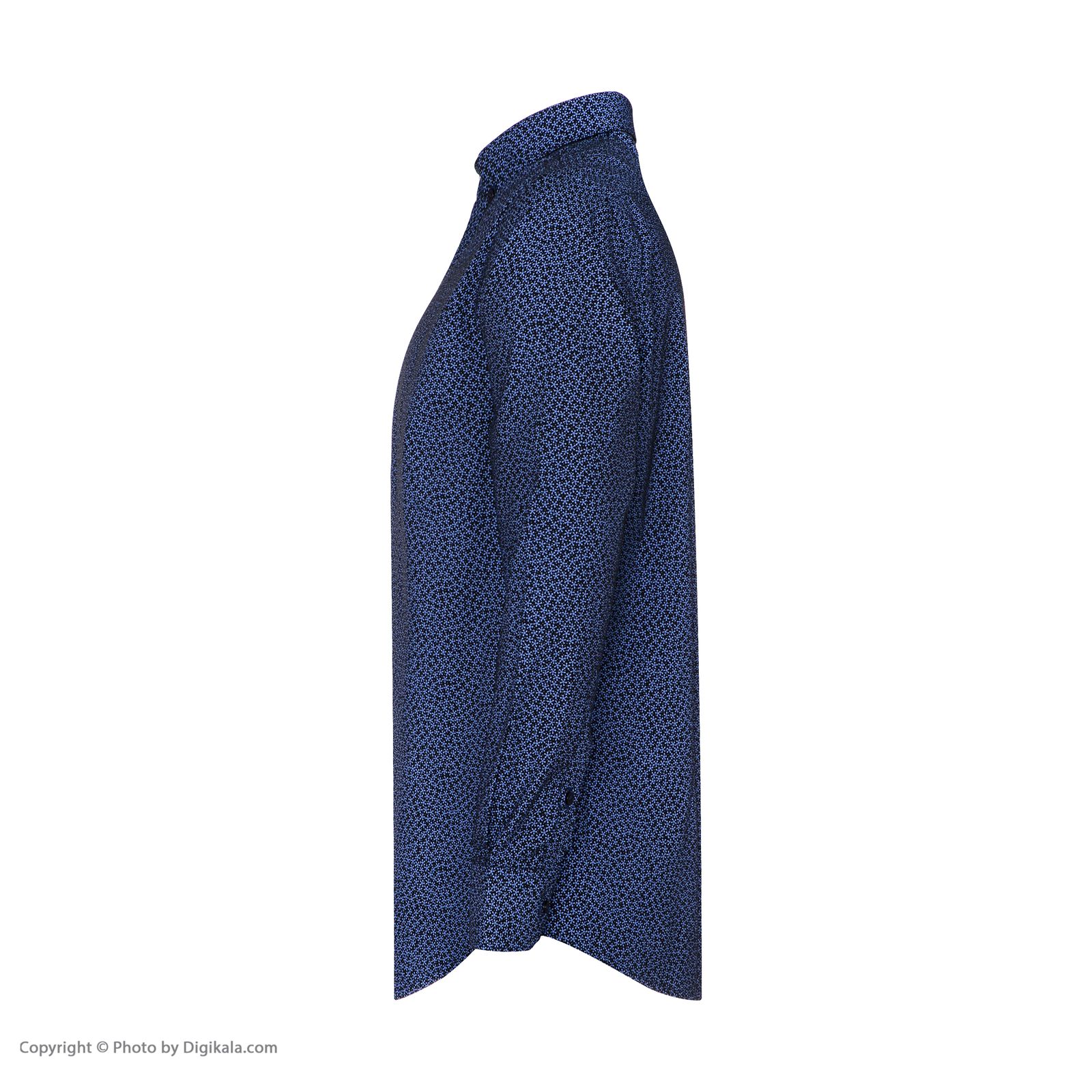 پیراهن آستین بلند مردانه ایکات مدل PST1152409 رنگ آبی -  - 2