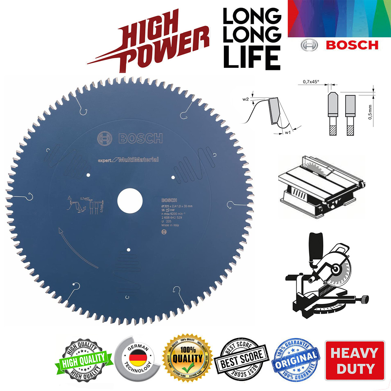 تیغ اره دیسکی بوش مدل Multi Material 305 کد 2608642529