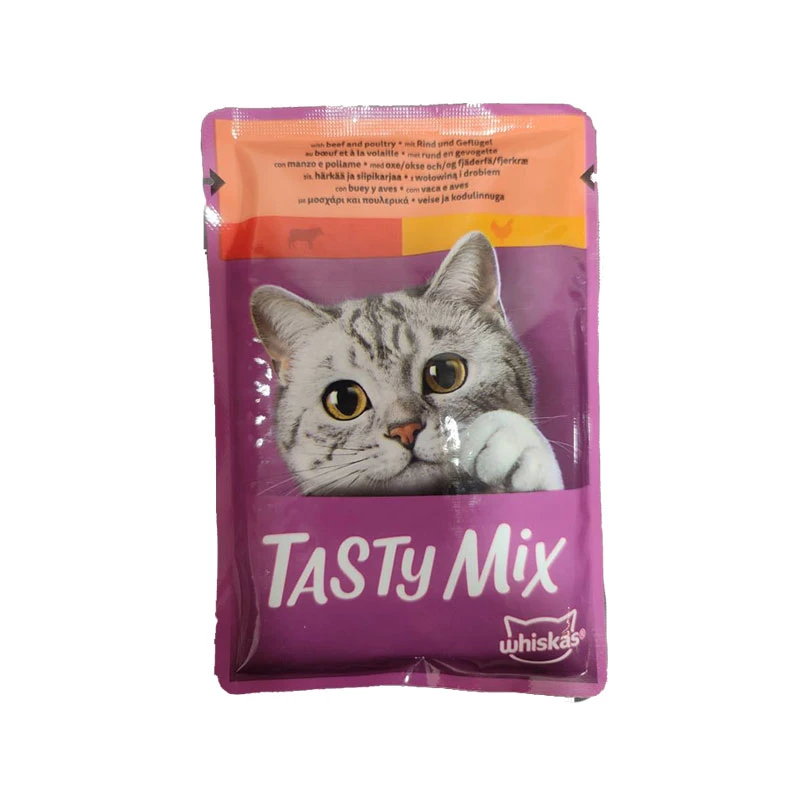 پوچ گربه بالغ ویسکاس مدل Tasty Mix Country Collection با طعم گوشت گاو و پرندگان وزن 85 گرم