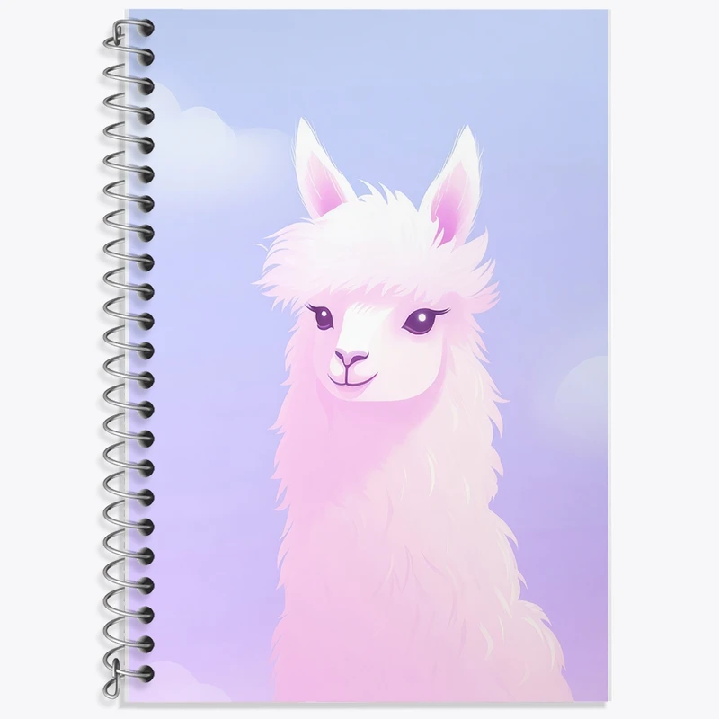 دفتر زبان 50 برگ خندالو مدل دو خط طرح لاما کیوت کد F2812