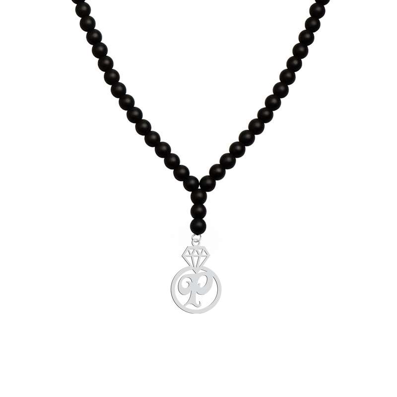 گردنبند نقره زنانه هایکا مدل الماس و حرف p کد n.ha1-850