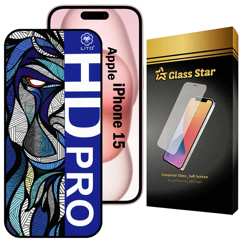 محافظ صفحه نمایش گلس استار مدل LITOHDG مناسب برای گوشی موبایل اپل iPhone 15