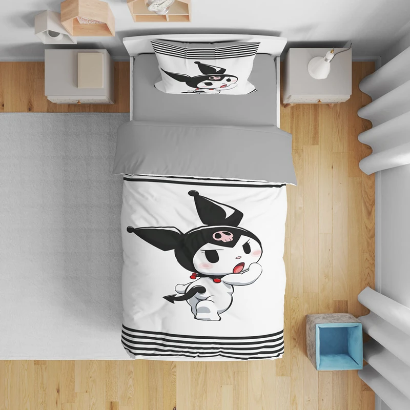 سرویس روتختی تک نفره 5 تکه مدل T6196 نوپه هوم طرح کرومی 