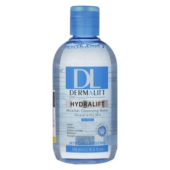 محلول پاک کننده آرایش صورت درمالیفت مدل HYDRALIFT مناسب برای پوست های معمولی و خشک حجم 250 میلی لیتر