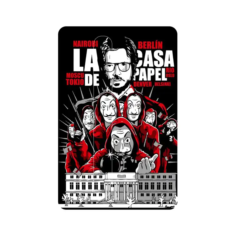 استیکر کارت پیکسل میکسل مدل سریال خانه کاغذی مشکی کد G16