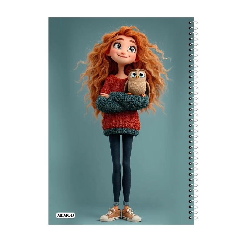 دفتر مشق 100 برگ آلبالو طرح دختر فانتزی کد 2216