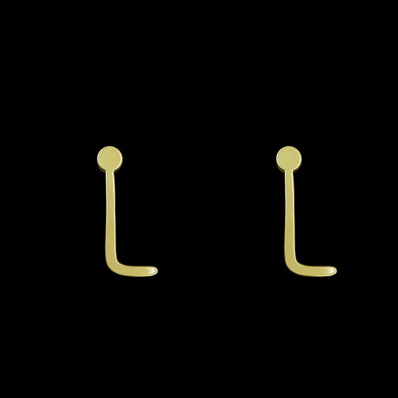 گوشواره طلا 18 عیار زنانه مدوپد مدل حرف L کد GA1-17184