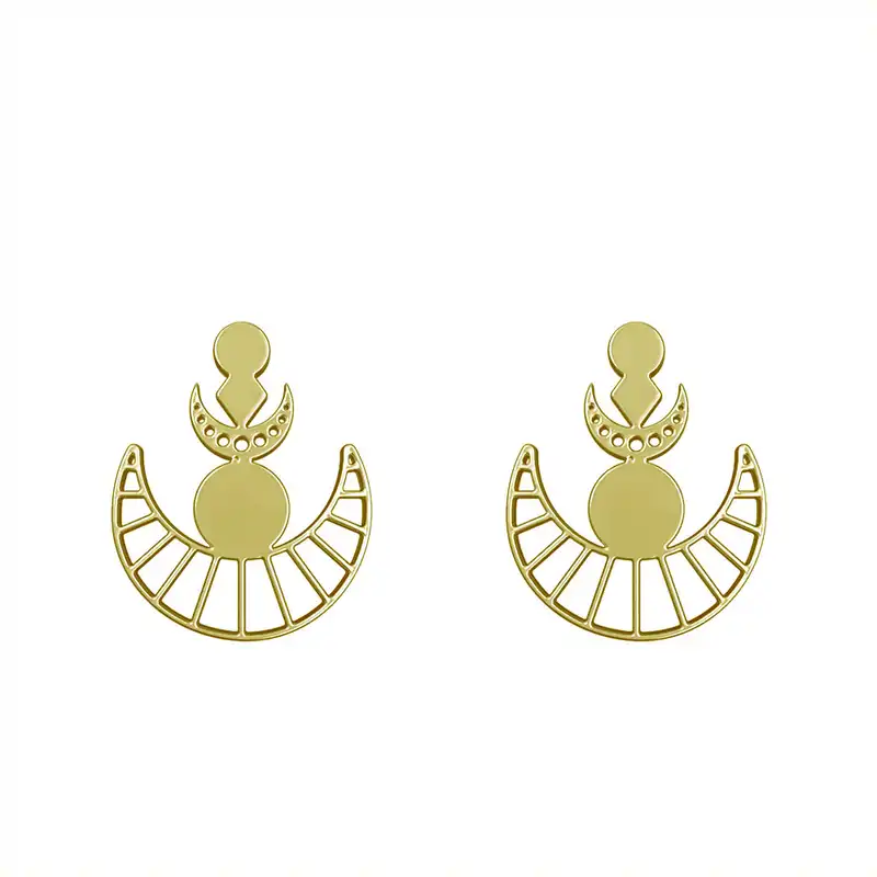 گوشواره طلا 18 عیار زنانه مدوپد مدل ماه کد GA1-14993