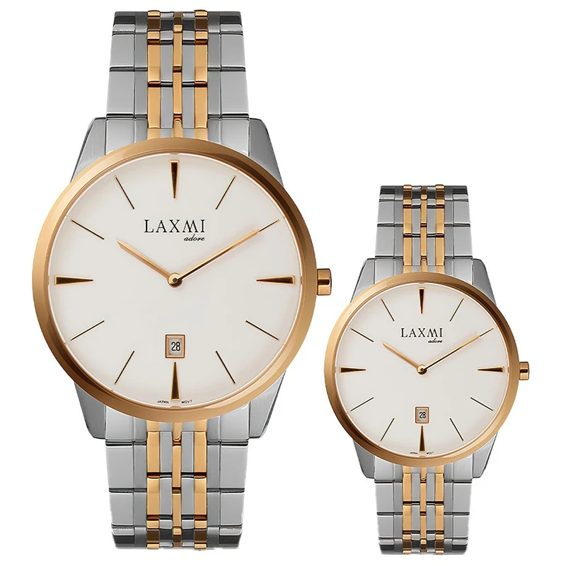 ست ساعت مچی عقربه ای زنانه و مردانه لاکسمی مدل 8518G-8  -8518L-8