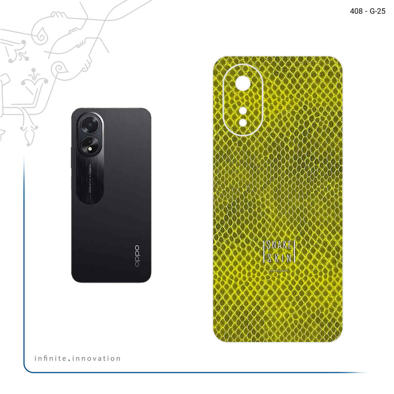 برچسب پوششی ماهوت مدل Yellow Snake Skin مناسب برای گوشی موبایل اپو A38