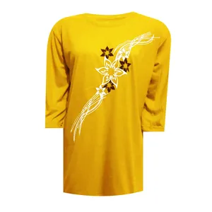 تی شرت آستین سه ربع زنانه کد DKCOP 243