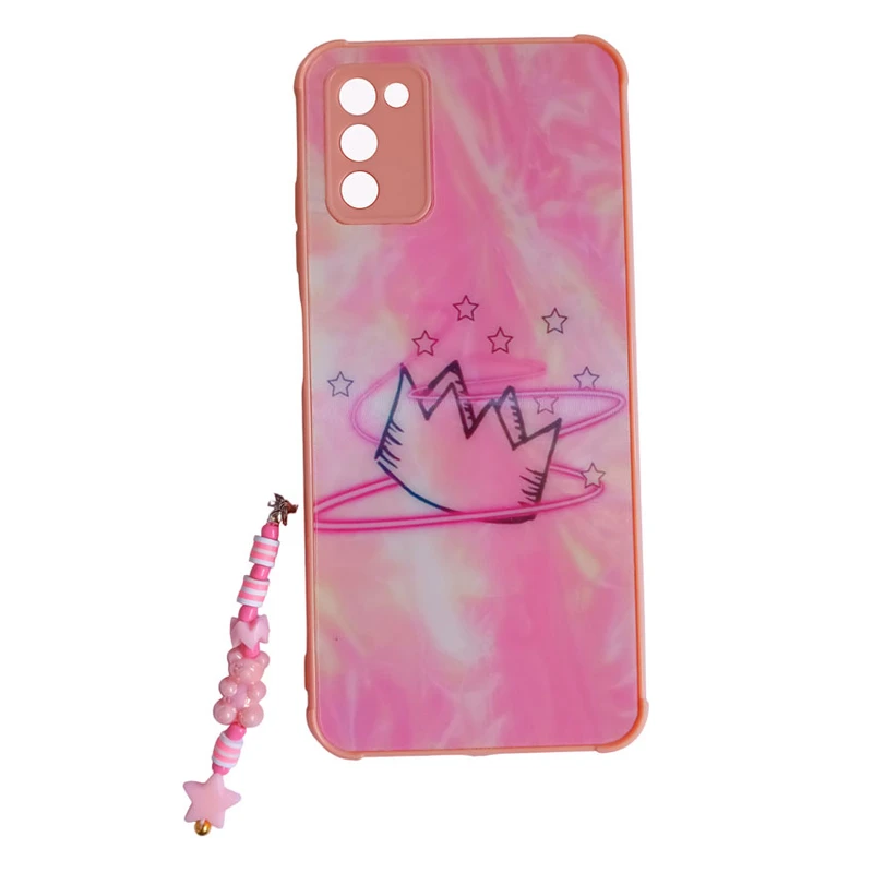 کاور طرح لیزری مدل تاج کد A10180 مناسب برای گوشی موبایل سامسونگ Galaxy A03s / A02s به همراه بند آویز