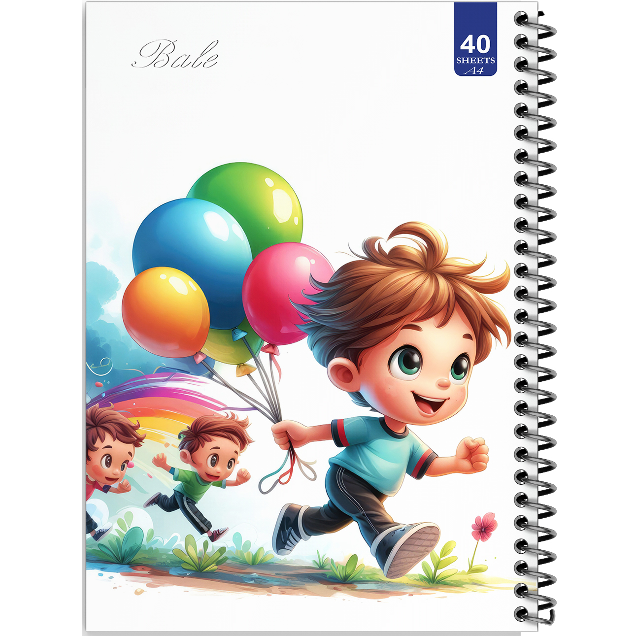 دفتر نقاشی 40 برگ انتشارات بله طرح پسرانه بادکنک ها کد A4-K257