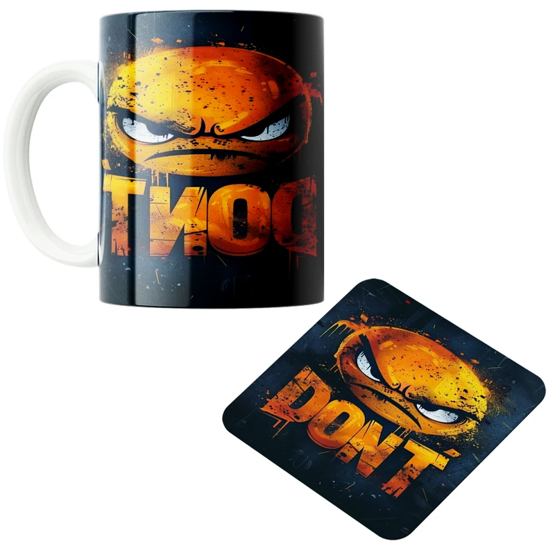 ماگ پاد آفرین مدل ایموجی عصبی Dont کد 01 به همراه زیر لیوانی