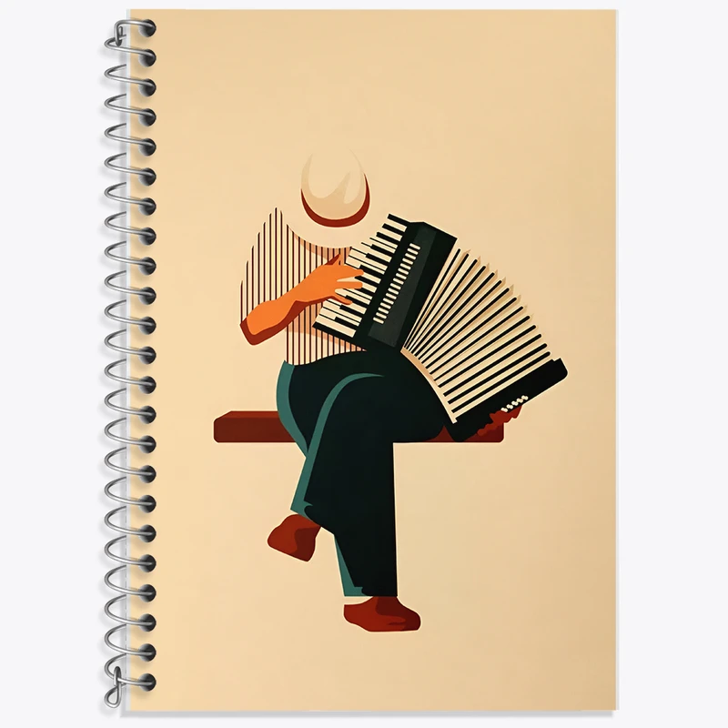 دفتر نت موسیقی 50 برگ خندالو طرح نوازنده آکاردئون کد F7437