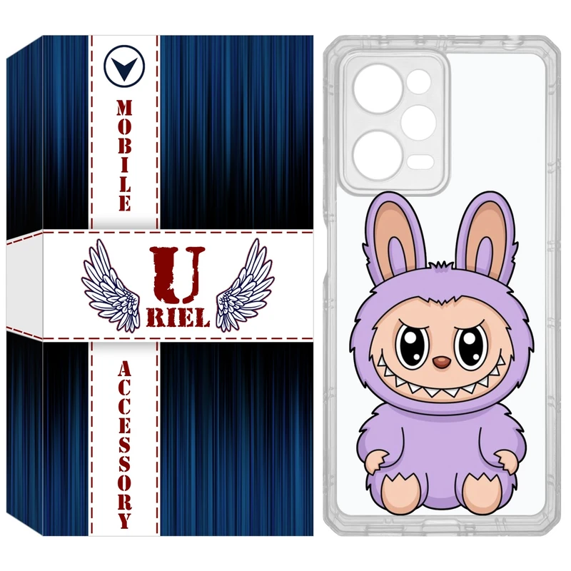 کاور یوریل مدل Clear کد 130 طرح لبوبو Labubu مناسب برای گوشی موبایل شیائومی Poco X5 Pro / Redmi Note 12 Pro / Note 12 Pro Plus