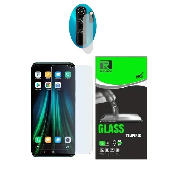 محافظ صفحه نمایش روبیکس مدل SA-Note8Pro مناسب برای گوشی موبایل شیائومی Redmi Note 8 Pro به همراه محافظ لنز دوربین