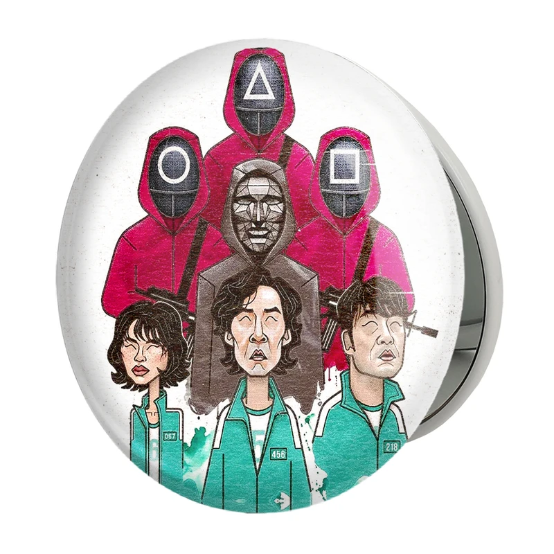 آینه جیبی خندالو طرح بازی مرکب Squid Game مدل تاشو کد 10838 