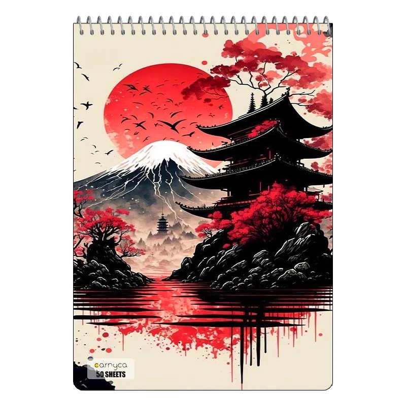 دفتر نقاشی 50 برگ سیمی کارنیکا طرح پوستر ژاپنی Japan poster کد 50149