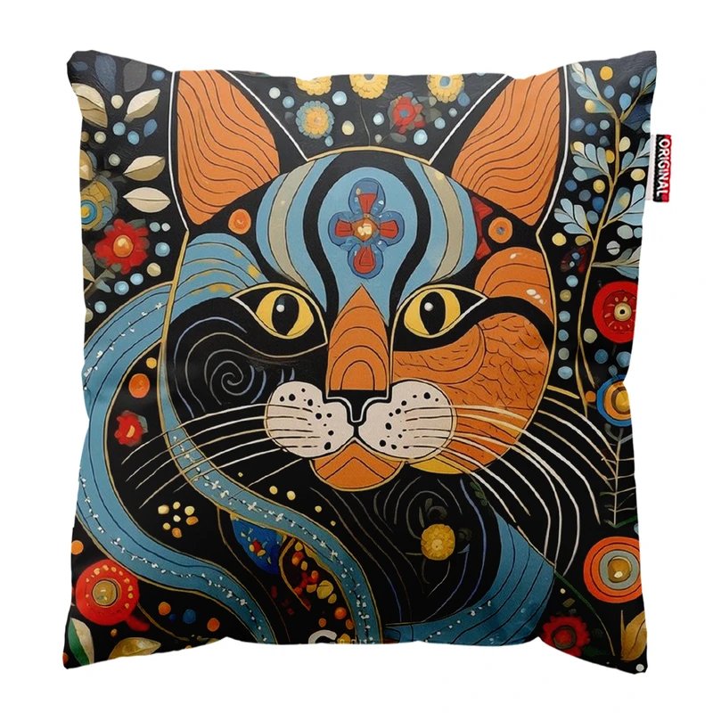 کوسن پاد آفرین مدل گربه کیوت بامزه فانتزی کد PK402015 سایز 40*40 سانتی متر