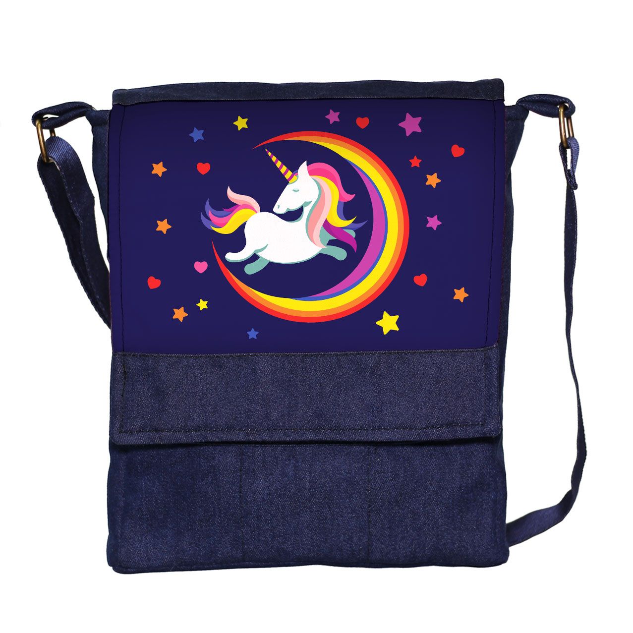 کیف رودوشی چی چاپ طرح ماه و اسب تکشاخ کد 65550 -  - 1