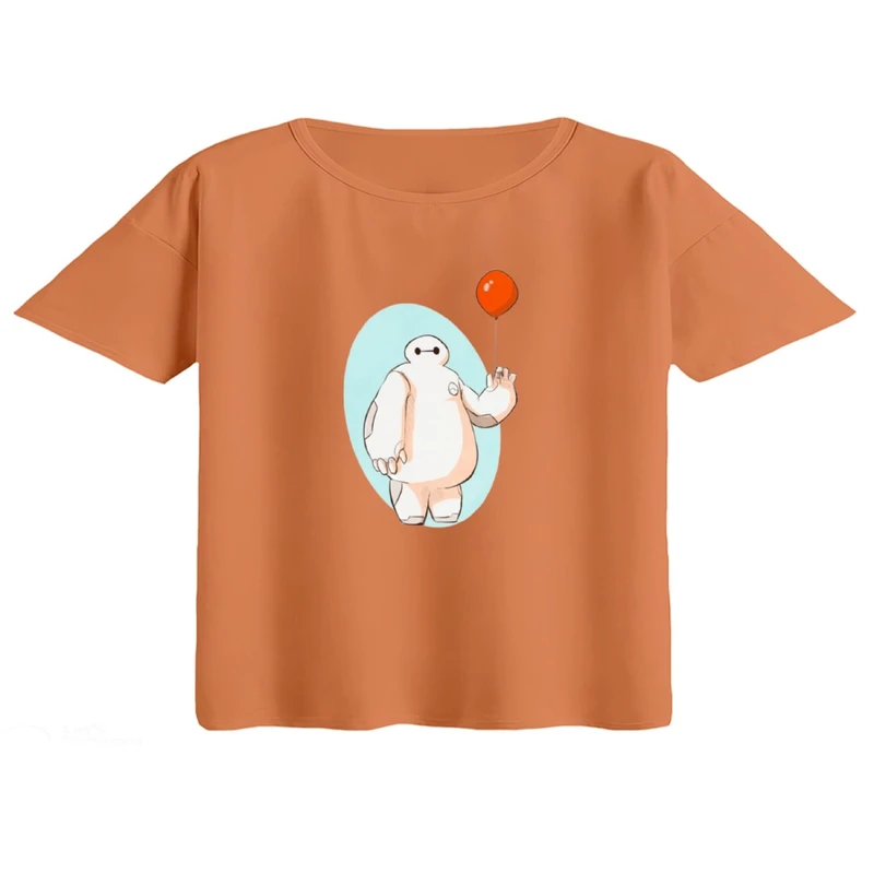 کراپ تی‌شرت آستین کوتاه زنانه مدل بیمکس و بادکنک