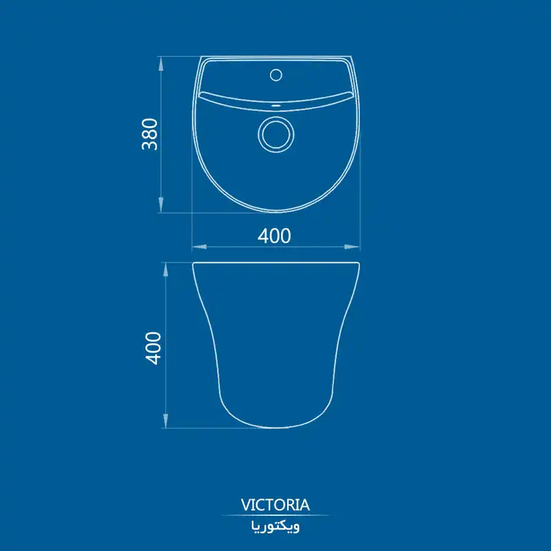 روشویی چینی کرد مدل ویکتوریا