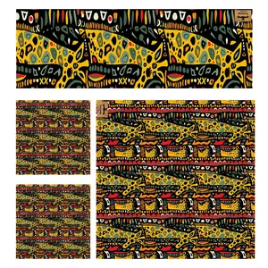 ست رومیزی مخمل  4 تیکه رومیزی باز مدل زرافه آفریقایی کد 11060