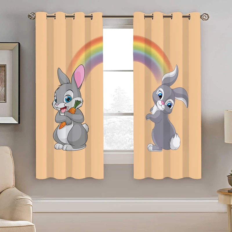 پرده نیروانا طرح خرگوش کودک مدل مخمل کد 8189 سایز 140×200 سانتی متر