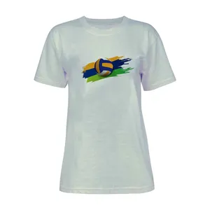 تی شرت آستین کوتاه زنانه مدل والیبال کد L191 رنگ طوسی