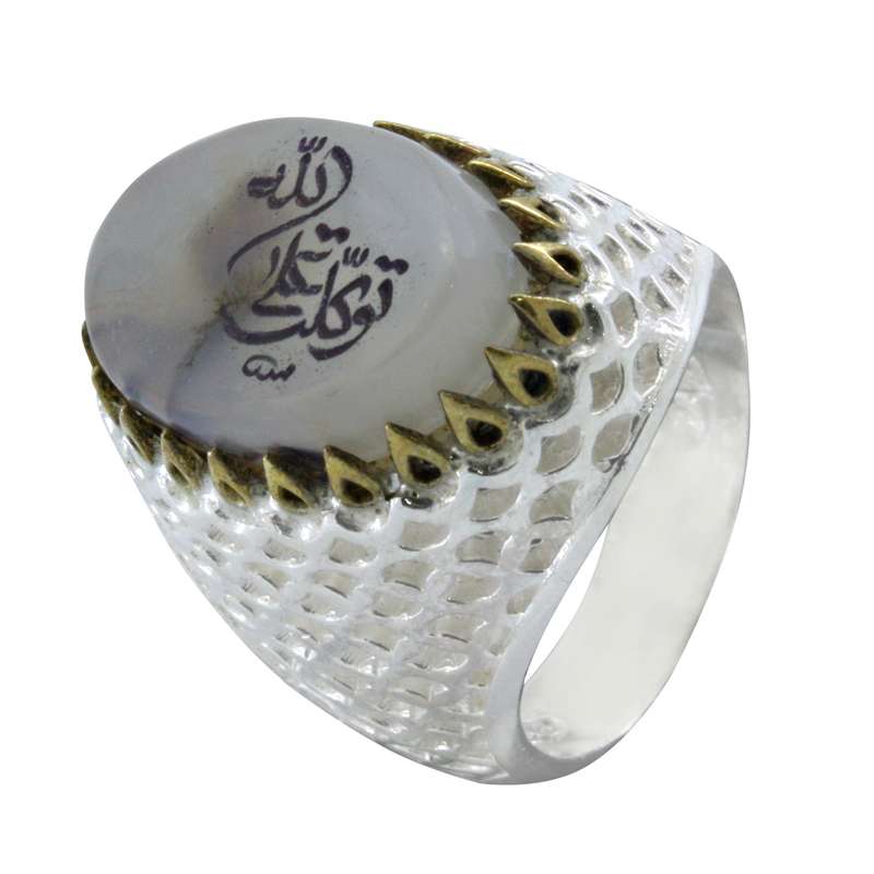 انگشتر نقره مردانه مدل شجر خطی کد a52