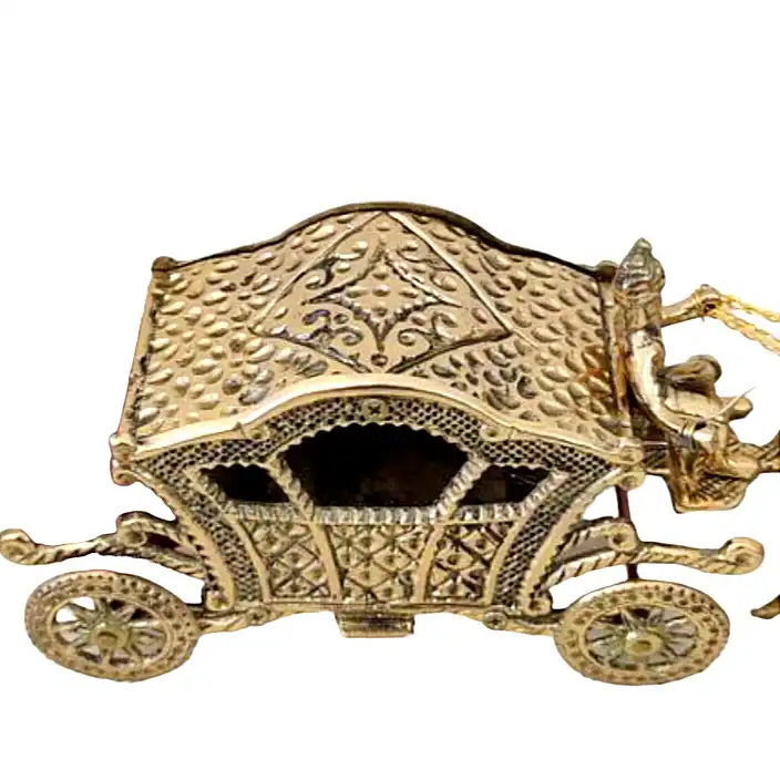 دکوری برنجی مدل کالسکه چهار اسب کد H-1186