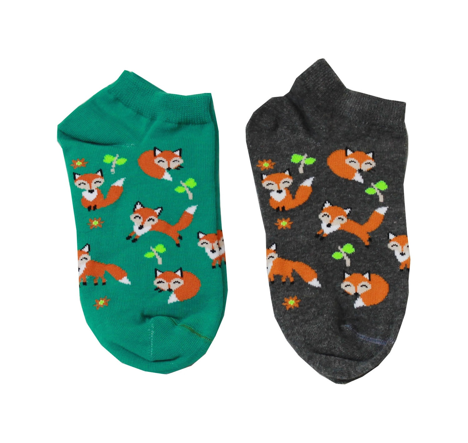 جوراب دخترانه مدل روباه مجموعه 2 عددی