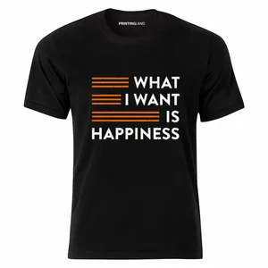 تی شرت آستین کوتاه مردانه مدل پرینتینگ لند طرح HAPPINESS کد P141