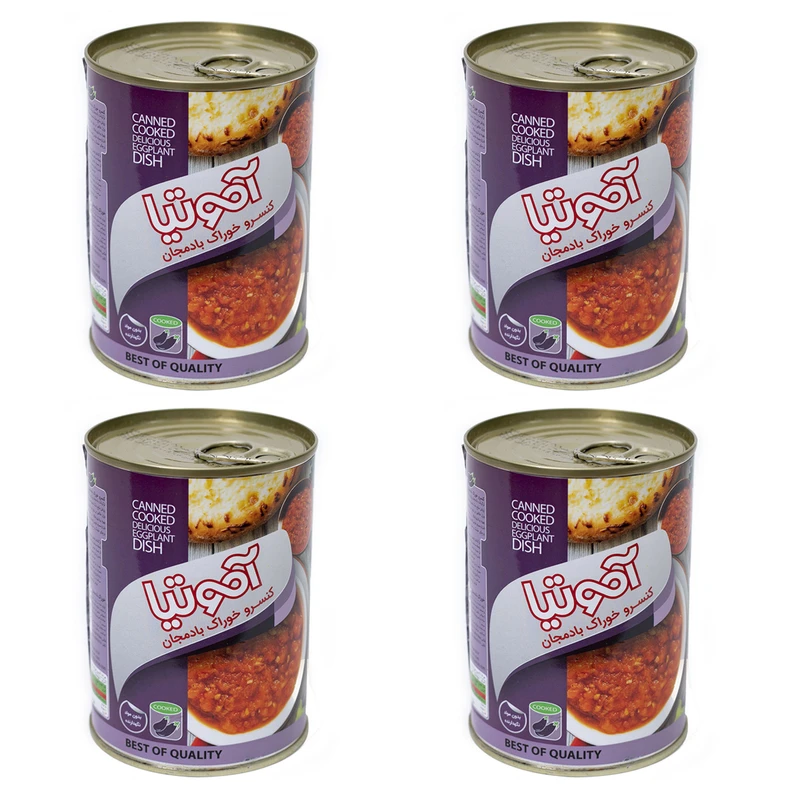 کنسرو خوراک بادمجان آموتیا - 400 گرم بسته 4 عددی