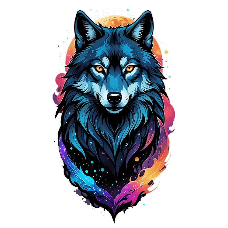 استیکر پارچه و لباس پاد آفرین مدل گرگ کد 4054