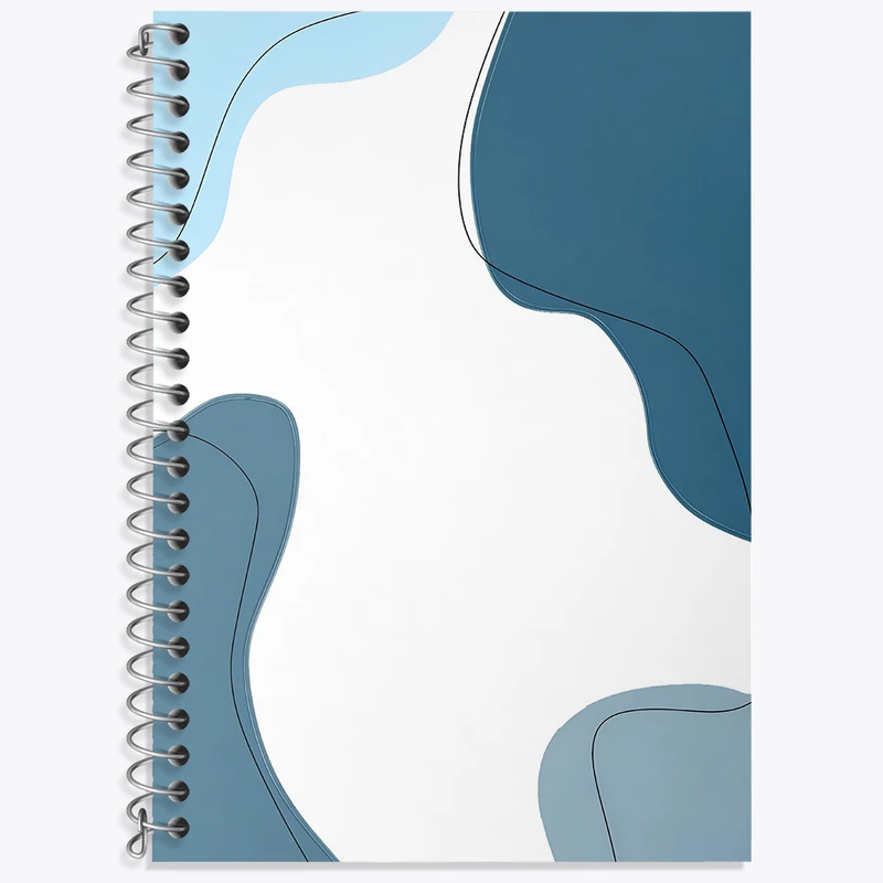 دفتر لغت 50 برگ خندالو طرح لکه رنگ آبی مینیمال کد N2978