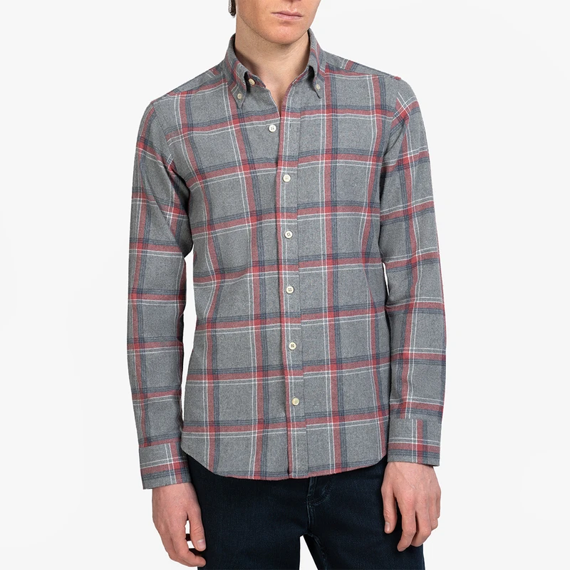 پیراهن آستین بلند یقه دکمه دار مردانه ام کی مدل 1856