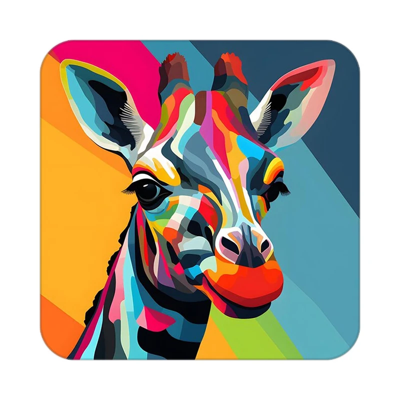 زیر لیوانی کاکتی طرح حیوانات رنگی مدل mp25332