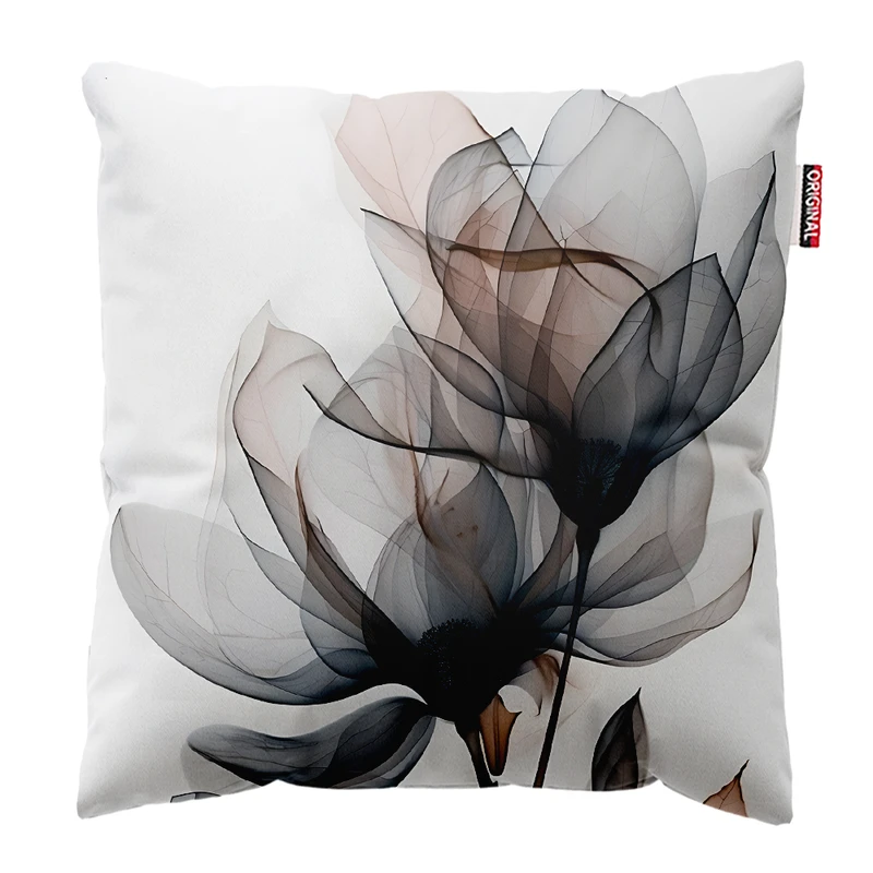 کوسن پاد آفرین مدل مینیمال طرح گل و برگ کد PK303183 سایز 30*30 سانتی متر