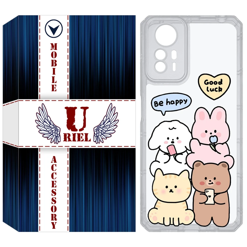 کاور یوریل مدل Clear کد 14 طرح خوشحال مناسب برای گوشی موبایل شیائومی Redmi Note 12S