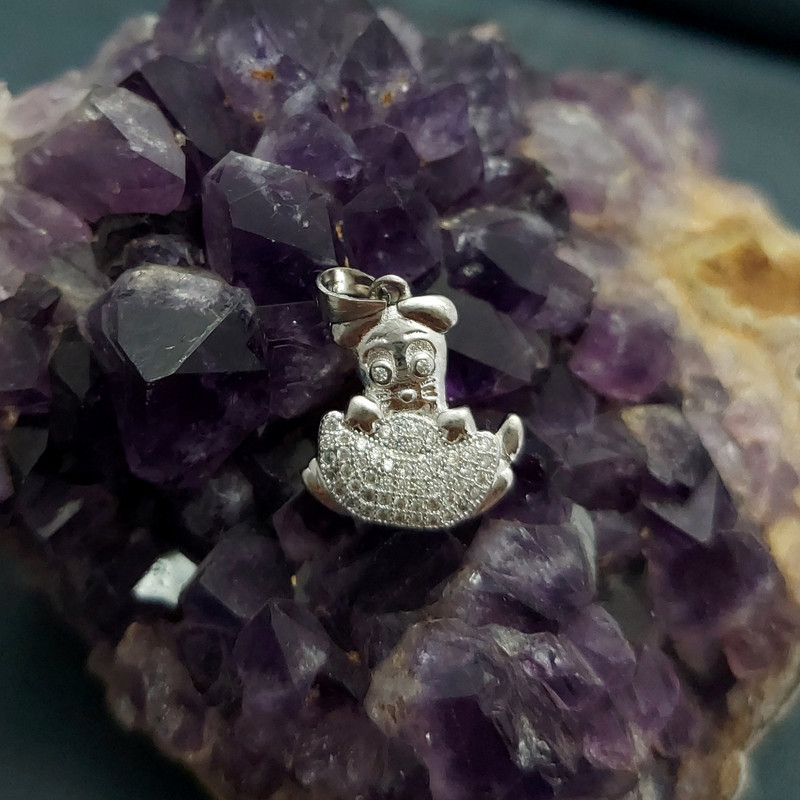 آویز گردنبند نقره زنانه مدل عروسکی VM9694