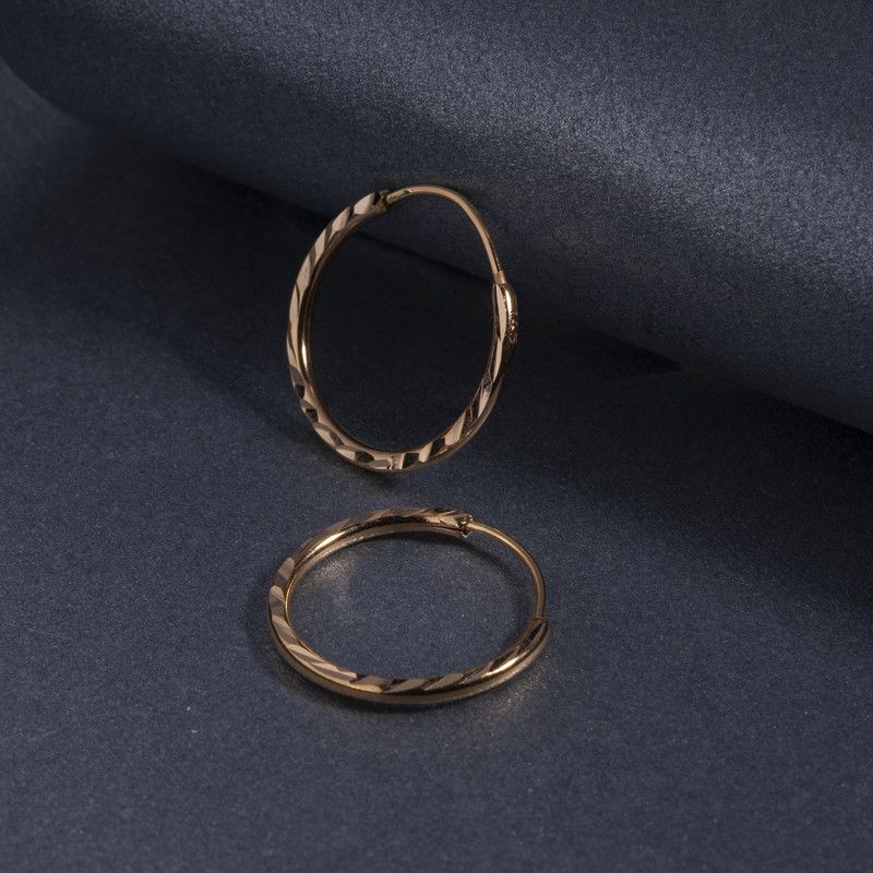 گوشواره طلا 18 عیار زنانه با طرح تراشدار مدل DK521 -  - 3