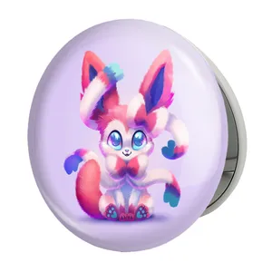 آینه جیبی خندالو طرح سیلوئون انیمه پوکمون مدل تاشو کد 17301 