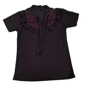 بلوز زنانه مدل کراواتی گیپور دار