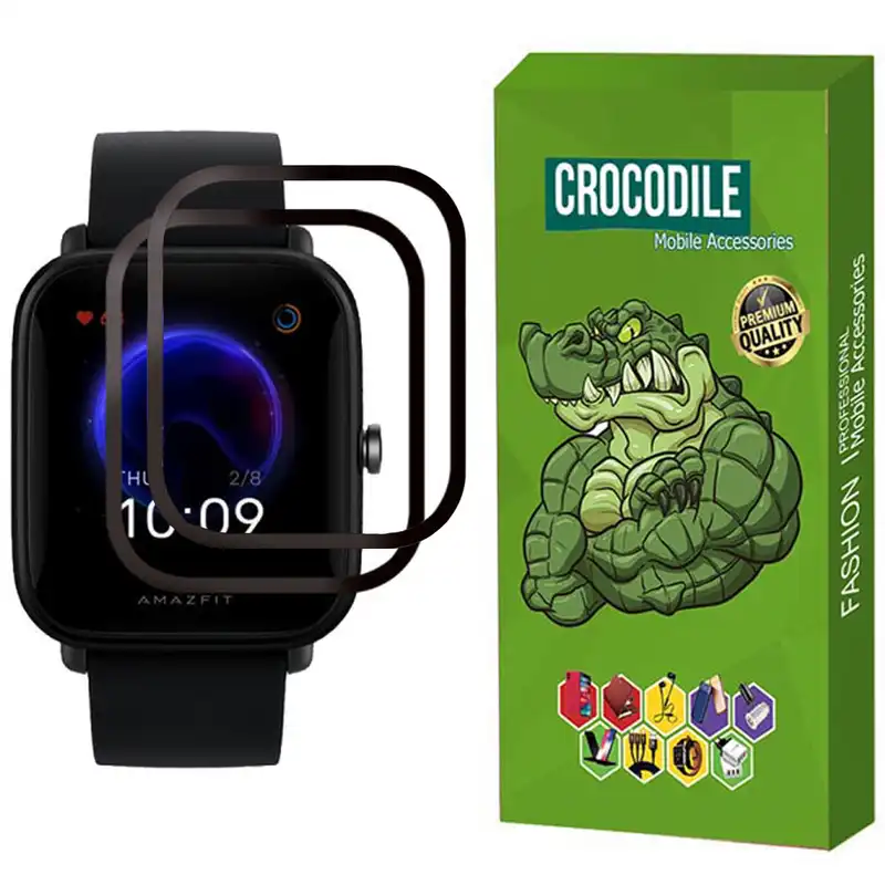 محافظ صفحه نمایش کروکودیل مدل C-PWM مناسب برای ساعت هوشمند امیزفیت Bip U Pro بسته 2 عددی
