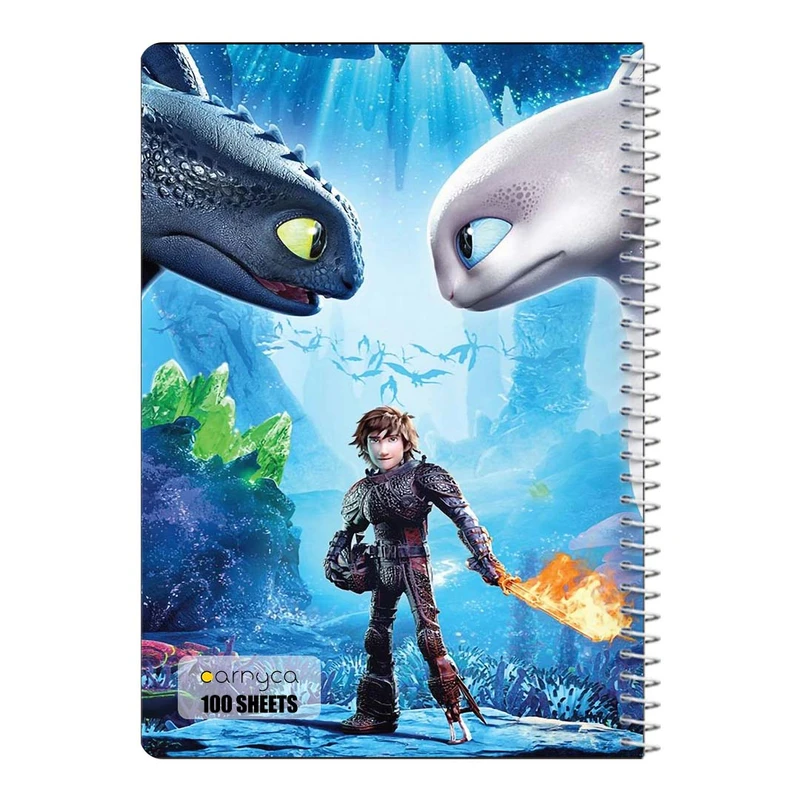 دفتر مشق 100 برگ سیمی کارنیکا طرح چگونه اژدهای خود را تربیت کنیم How to Train Your Dragon کد 73060