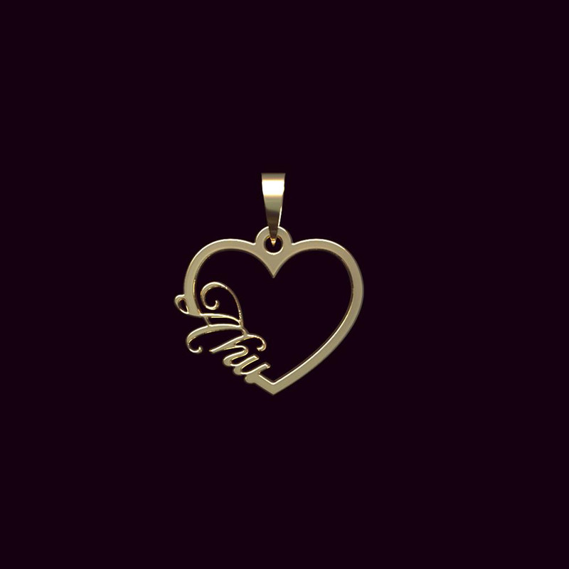 آویز گردنبند طلا 18 عیار زنانه مدوپد مدل اسم آهو ahu کد PB1-10041